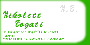 nikolett bogati business card